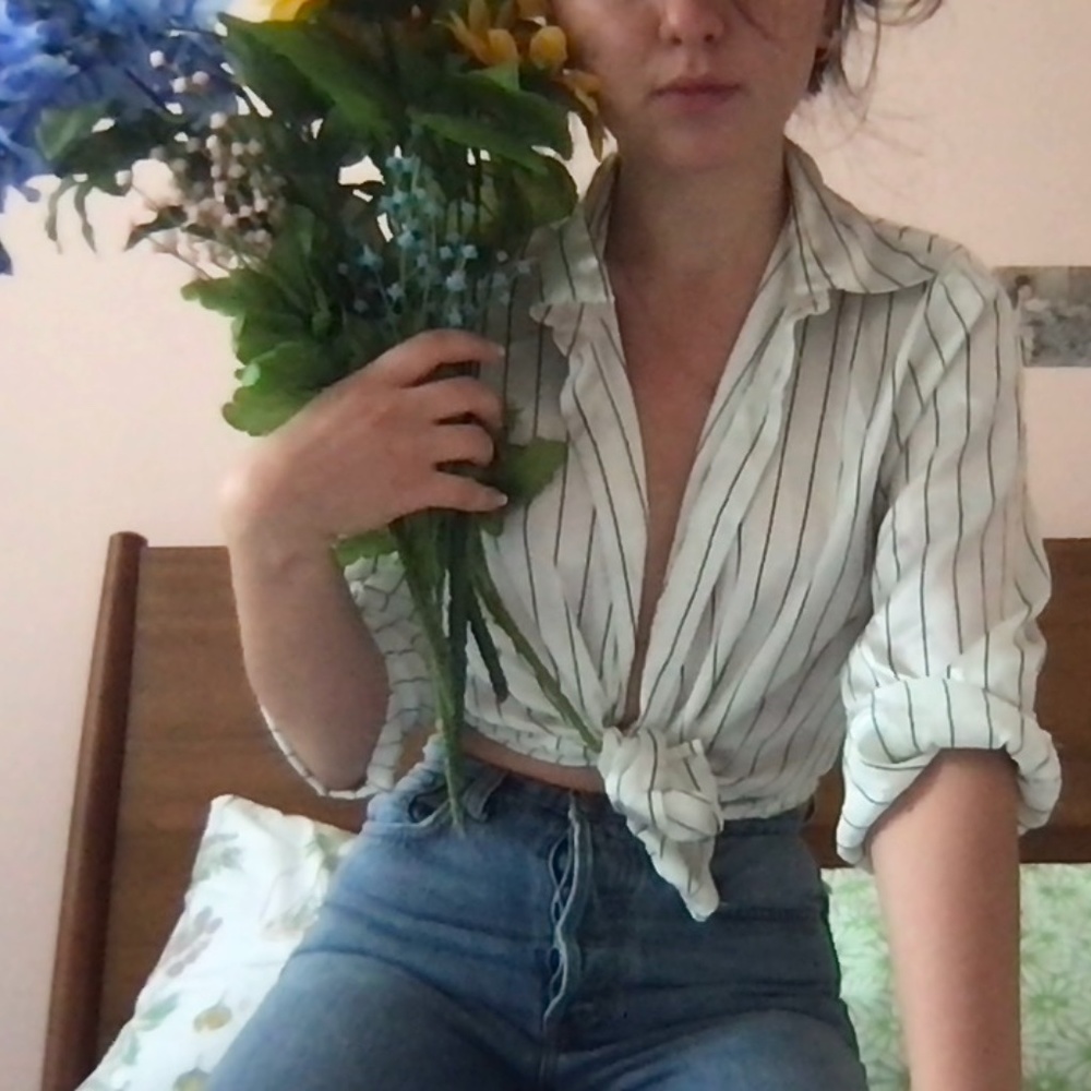 vintage yves st clair button down satin blouse